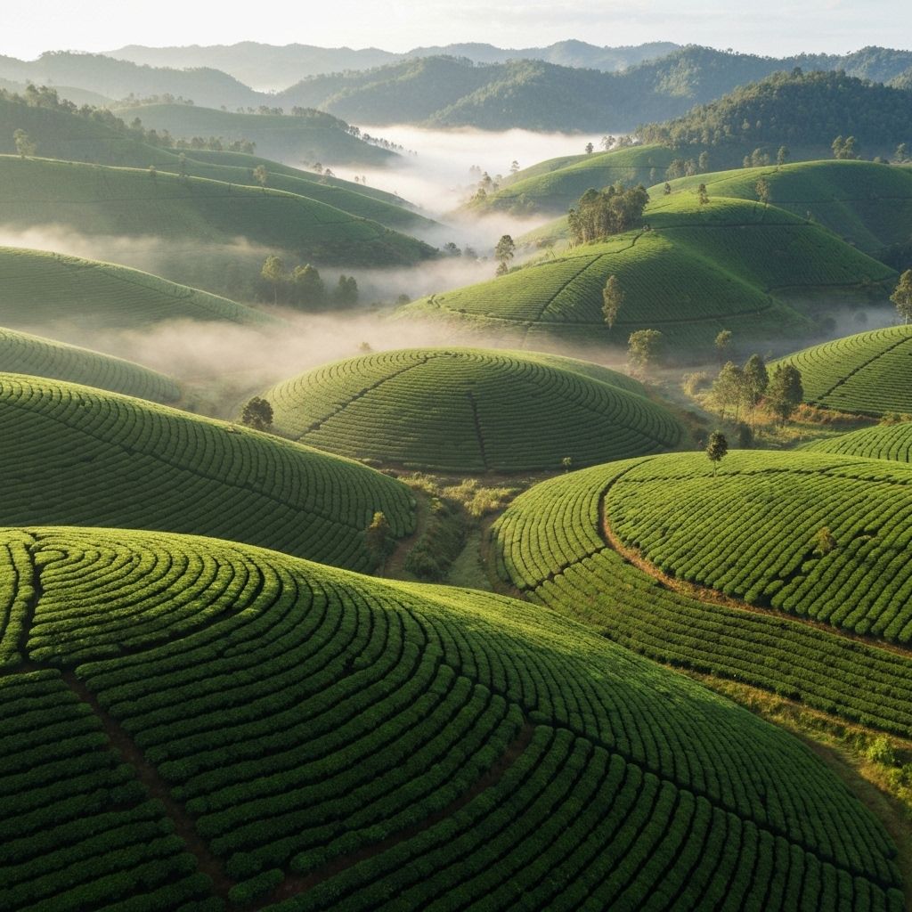 Tea plantation background